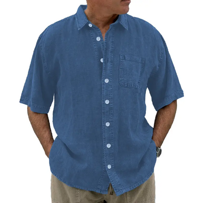 Levi - Vintage Style Cotton and Linen Shirts With Pocket