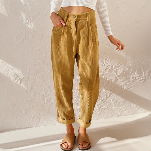 Ava - Casual Style Corduroy Trousers