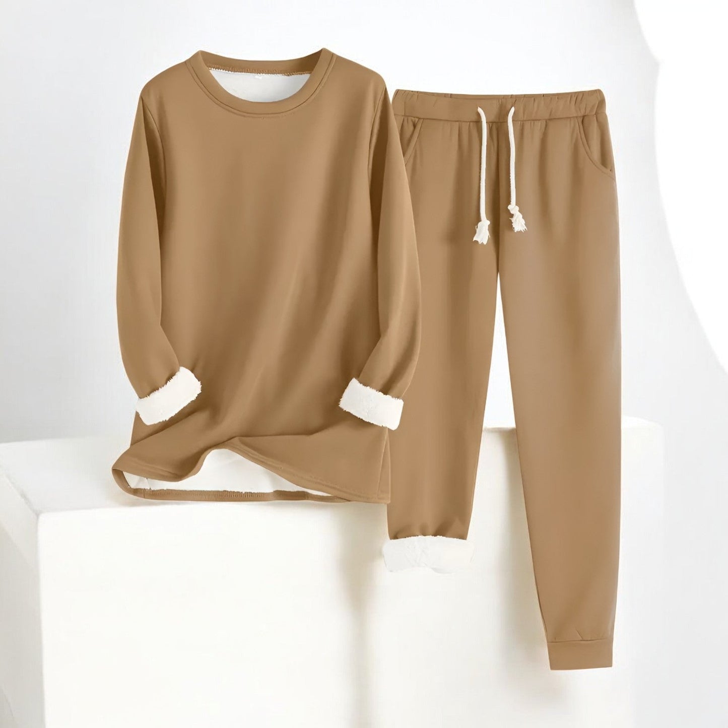 Fleece Lounge Set | Sweater and Adjustable Waist Pants