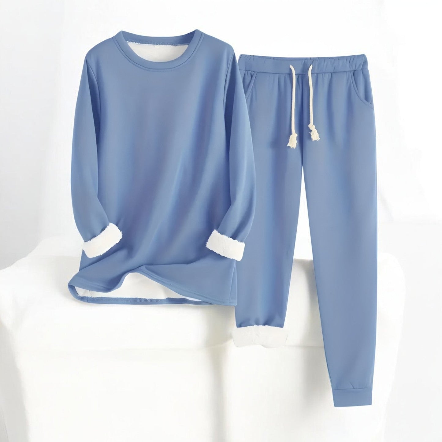 Fleece Lounge Set | Sweater and Adjustable Waist Pants