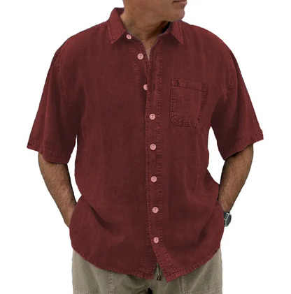 Levi - Vintage Style Cotton and Linen Shirts With Pocket