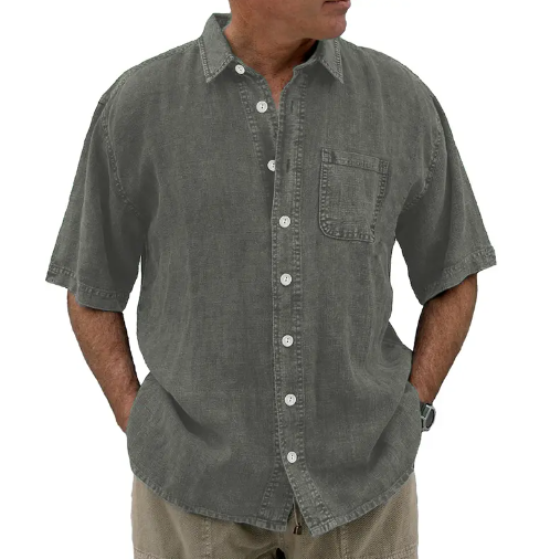 Levi - Vintage Style Cotton and Linen Shirts With Pocket