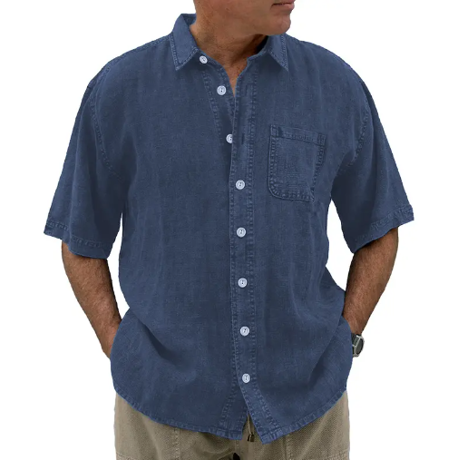 Levi - Vintage Style Cotton and Linen Shirts With Pocket