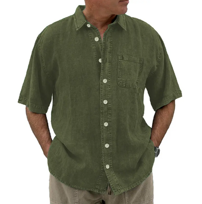 Levi - Vintage Style Cotton and Linen Shirts With Pocket