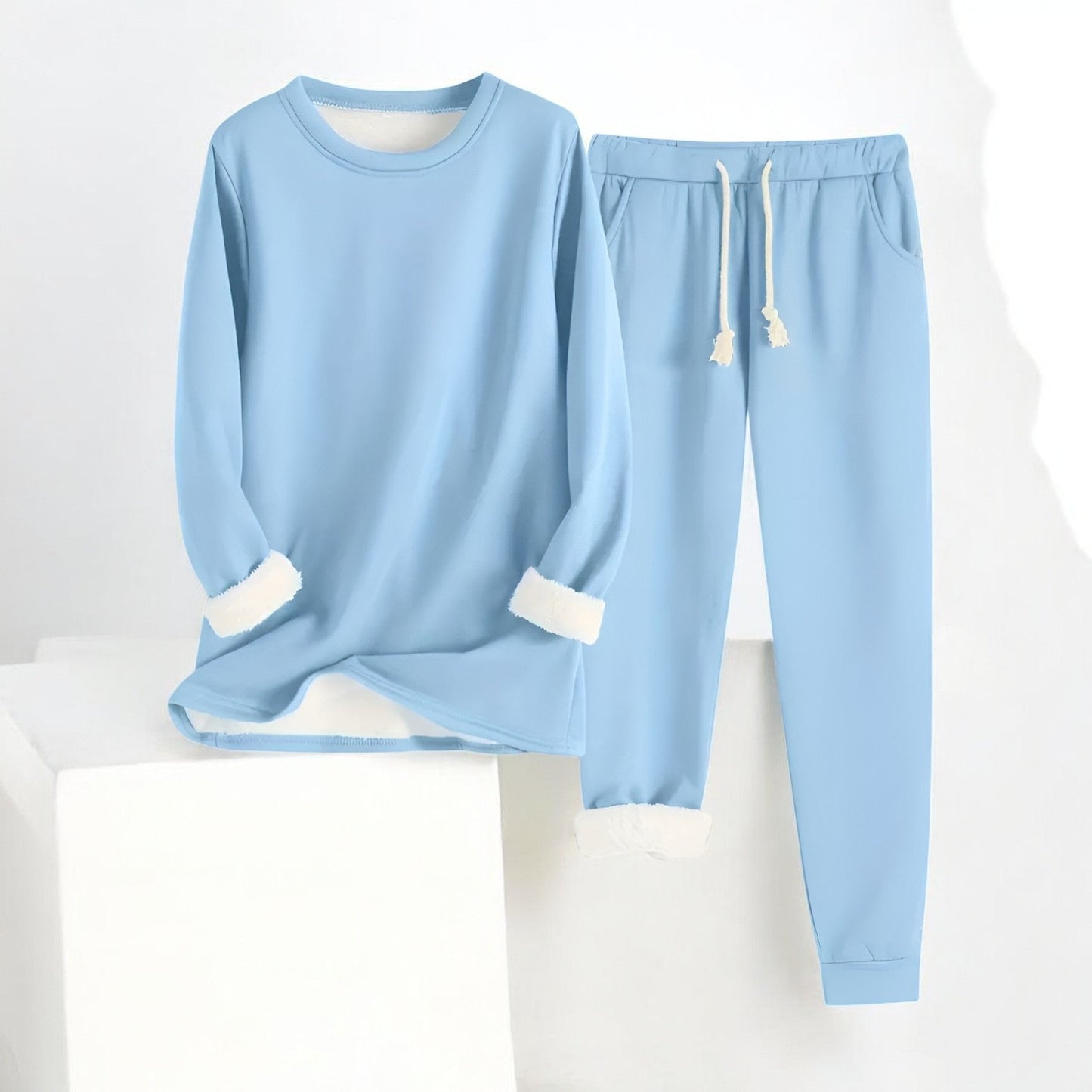 Fleece Lounge Set | Sweater and Adjustable Waist Pants