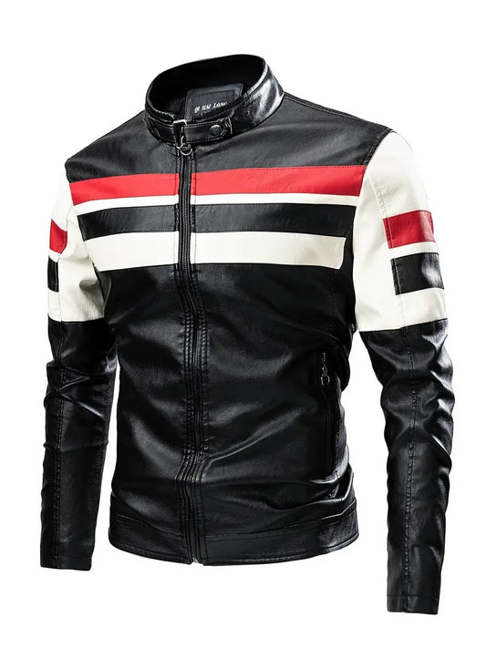 James - Men's Casual Retro Leather Motorcycle Jacket